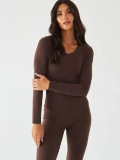 BeShaped Longsleeve Morning Dew Brązowy Shaping Fit