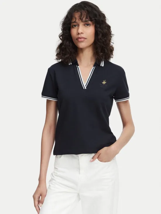 Beverly Hills Polo Club Polo P-SS26W-P0300 Granatowy Regular Fit