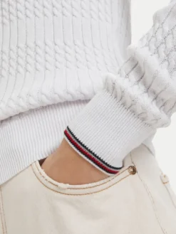 Beverly Hills Polo Club Sweter P-SS26W-M537390 Biały Regular Fit