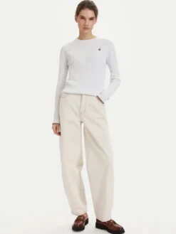 Beverly Hills Polo Club Sweter P-SS26W-M537390 Biały Regular Fit