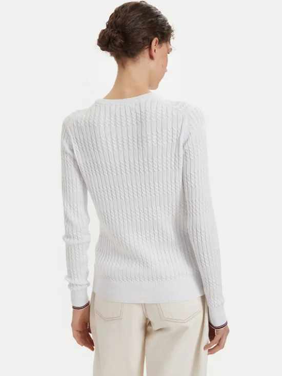 Beverly Hills Polo Club Sweter P-SS26W-M537390 Biały Regular Fit