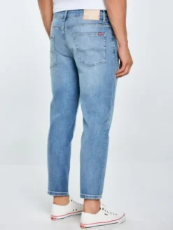 BIG STAR Jeansy ATES CROPPED Niebieski Tapered Fit