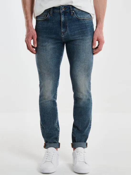 BIG STAR Jeansy ERVAD Granatowy Skinny Fit