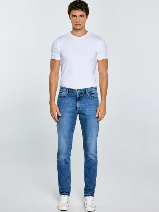 BIG STAR Jeansy HARPER Niebieski Tapered Fit