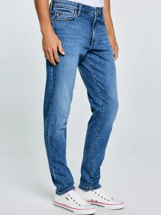 BIG STAR Jeansy HARPER Niebieski Tapered Fit