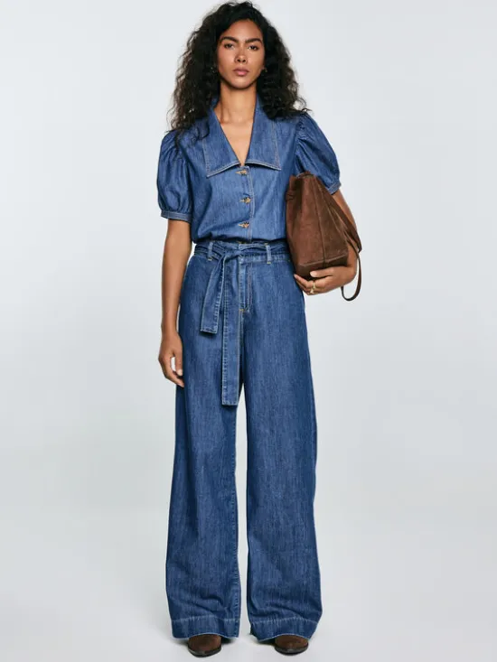 BIG STAR Jeansy JULII Niebieski Wide Fit