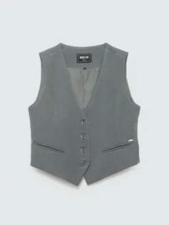 BIG STAR Kamizelka ELISASHV Szary Slim Fit