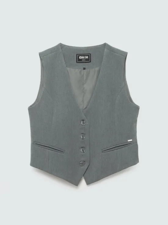 BIG STAR Kamizelka ELISASHV Szary Slim Fit