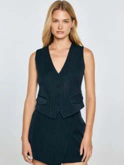 BIG STAR Kamizelka ELVIA Granatowy Slim Fit
