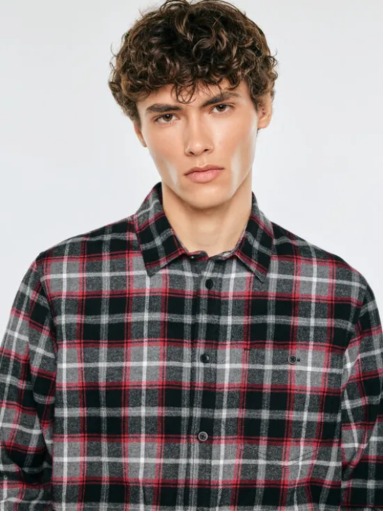 BIG STAR Koszula FLANES Szary Basic Fit