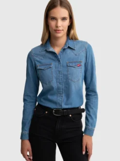 BIG STAR Koszula jeansowa NORRA Niebieski Slim Fit