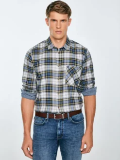 BIG STAR Koszula KONER Niebieski Basic Fit
