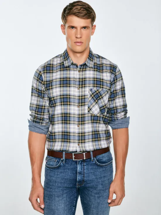 BIG STAR Koszula KONER Niebieski Basic Fit