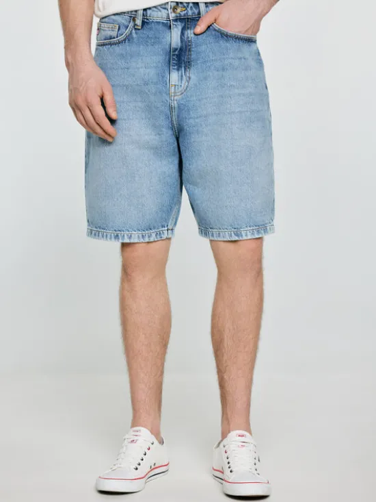 BIG STAR Kurtka jeansowa DENEEZ Niebieski Loose Fit