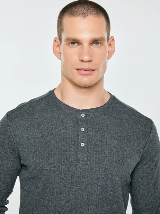 BIG STAR Longsleeve MERRTER Szary Basic Fit