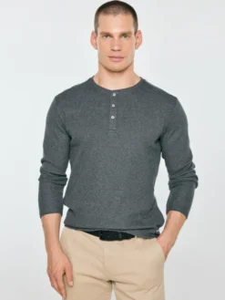 BIG STAR Longsleeve MERRTER Szary Basic Fit