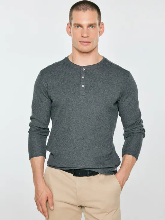 BIG STAR Longsleeve MERRTER Szary Basic Fit