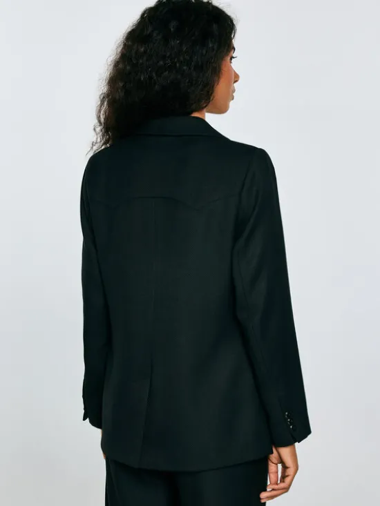 BIG STAR Marynarka EMISA Czarny Slim Fit