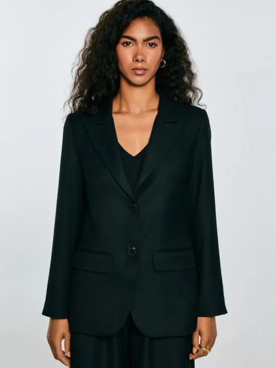 BIG STAR Marynarka EMISA Czarny Slim Fit