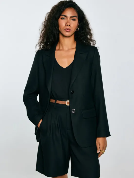 BIG STAR Marynarka EMISA Czarny Slim Fit