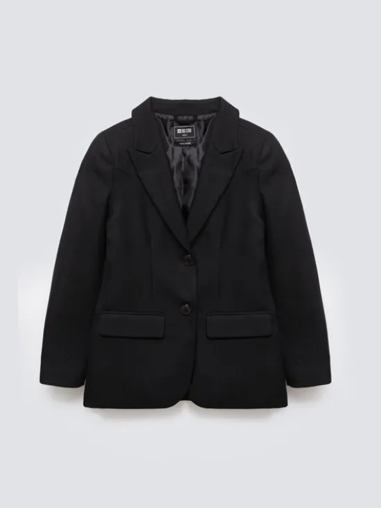 BIG STAR Marynarka EMISA Czarny Slim Fit