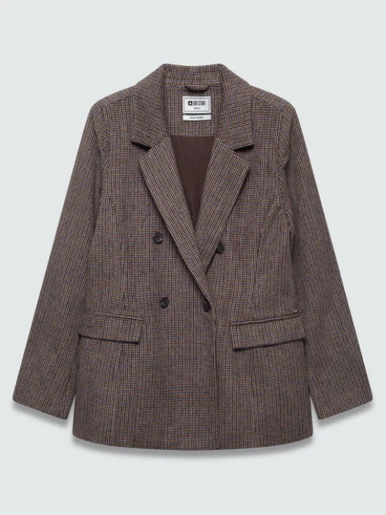 BIG STAR Marynarka ROSEMUNDA Brązowy Slim Fit