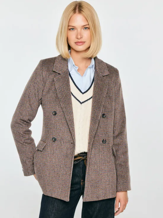 BIG STAR Marynarka ROSEMUNDA Brązowy Slim Fit