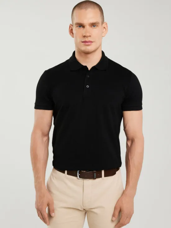 BIG STAR Polo MARKOLINOS Czarny Basic Fit