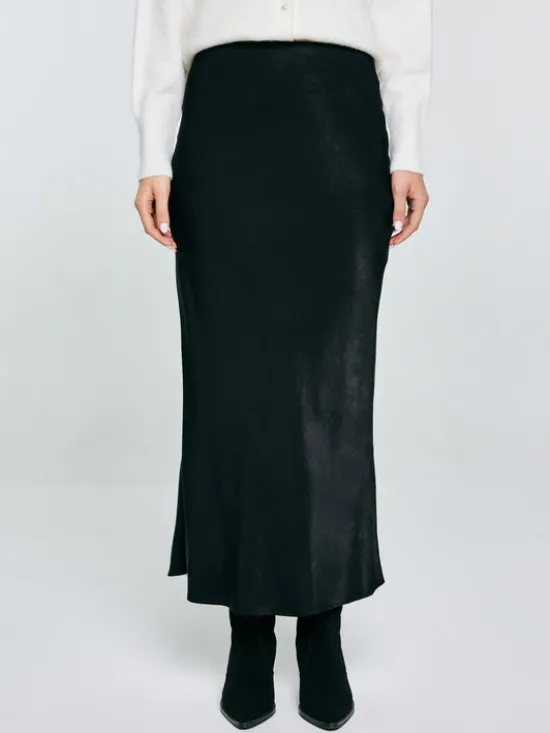 BIG STAR Spódnica midi ELENI Czarny Slim Fit