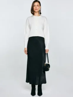 BIG STAR Spódnica midi ELENI Czarny Slim Fit