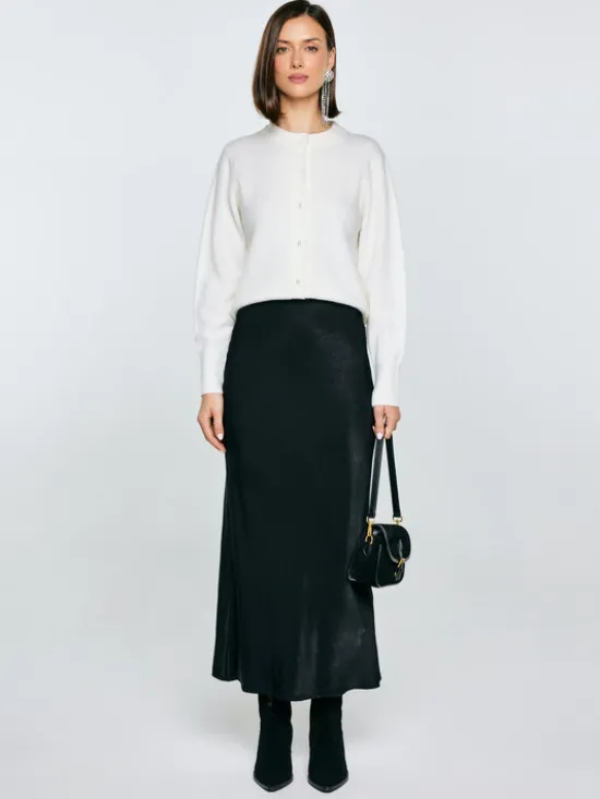 BIG STAR Spódnica midi ELENI Czarny Slim Fit