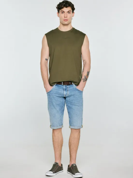 BIG STAR Tank top IRRER Zielony Comfort Fit