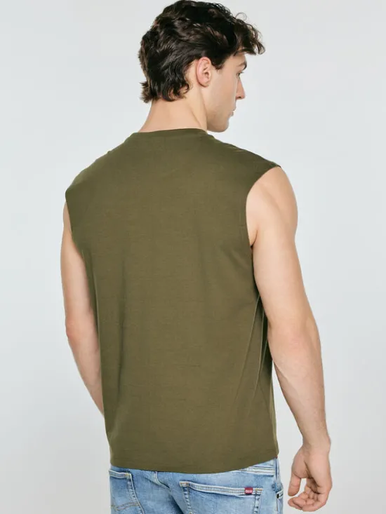 BIG STAR Tank top IRRER Zielony Comfort Fit