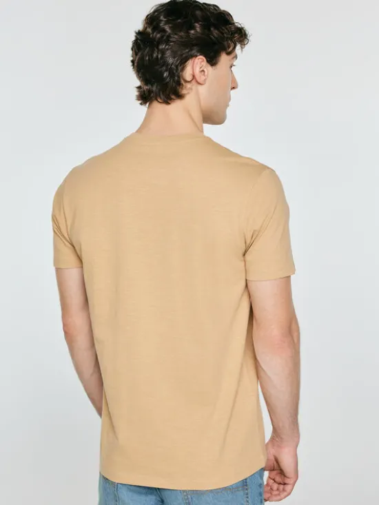 BIG STAR T-Shirt TOMES Beżowy Basic Fit