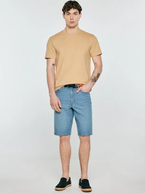 BIG STAR T-Shirt TOMES Beżowy Basic Fit