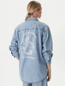 Billabong Koszula jeansowa Down The Coast EBJWT00122 Niebieski Oversize