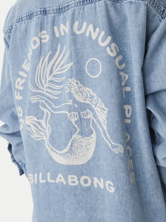 Billabong Koszula jeansowa Down The Coast EBJWT00122 Niebieski Oversize