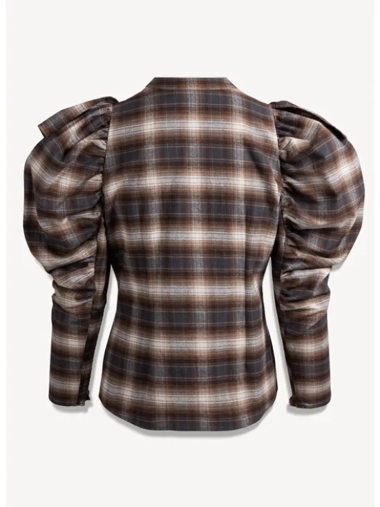 BIZUU Bluzka ANTUANA CHECKED SHIRT Brązowy Standard Fit