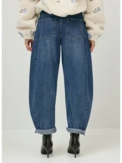 BIZUU Jeansy LYON BARREL JEANS Niebieski Standard Fit