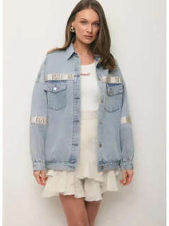 BIZUU Kurtka jeansowa PASSA Niebieski Standard Fit
