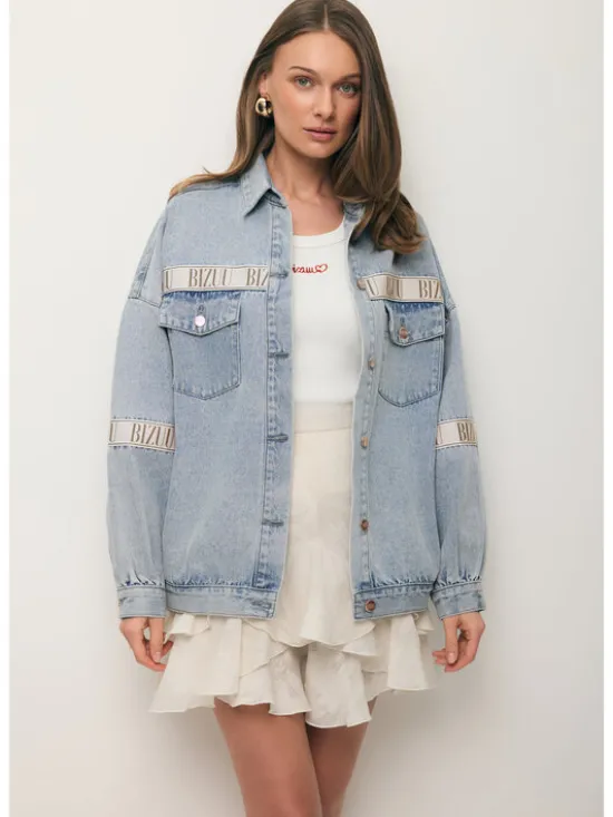 BIZUU Kurtka jeansowa PASSA Niebieski Standard Fit
