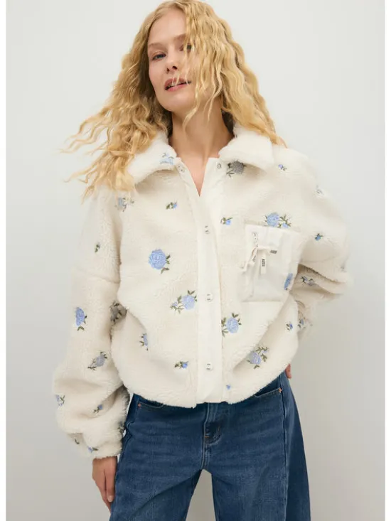 BIZUU Kurtka przejściowa MEDDY FLEECE JACKET Biały