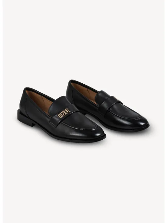 BIZUU Mokasyny MONTEVIE LEATHER LOAFERS Czarny