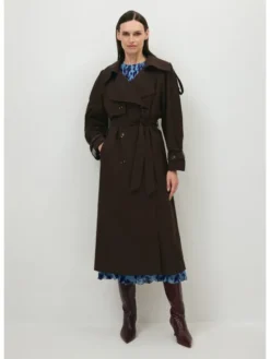 BIZUU Trencz RACHELLA OVERSIZED TRENCH COAT Brązowy