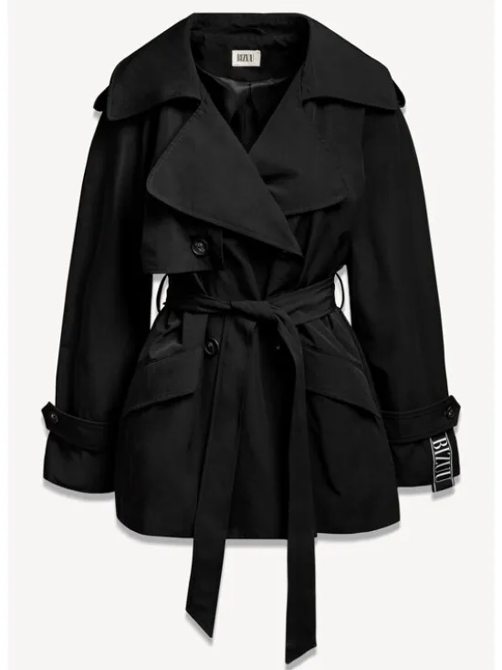 BIZUU Trencz RACHY TRENCH COAT Czarny