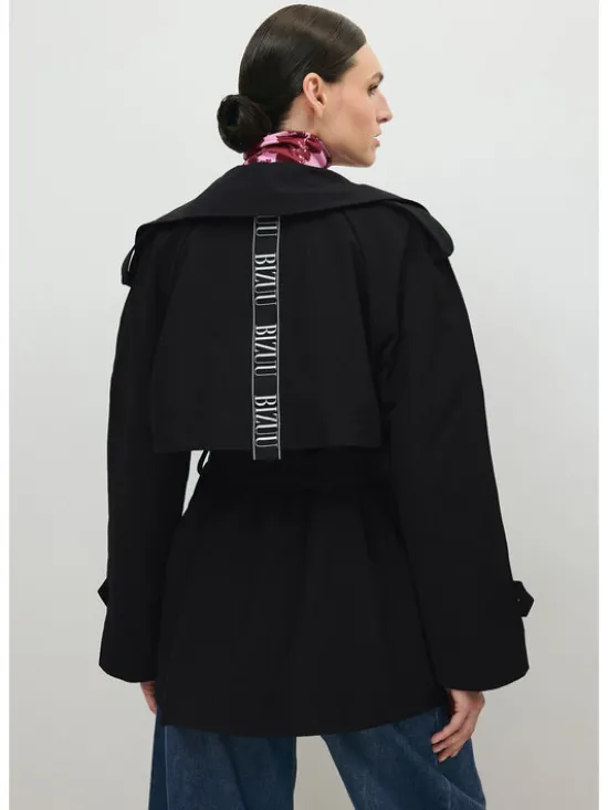 BIZUU Trencz RACHY TRENCH COAT Czarny