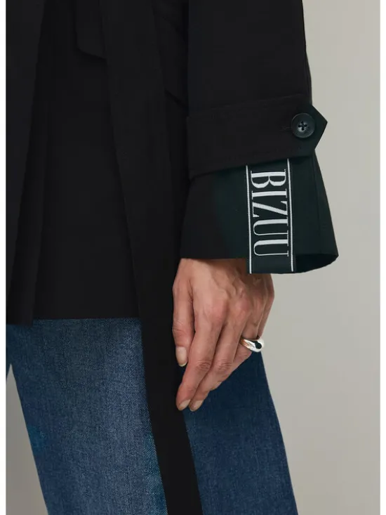 BIZUU Trencz RACHY TRENCH COAT Czarny