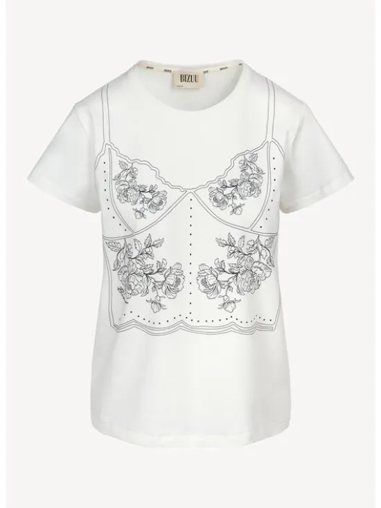 BIZUU T-Shirt BROOKE Biały Standard Fit