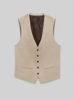 Borgio Kamizelka garniturowa Morgano Beżowy Slim Fit