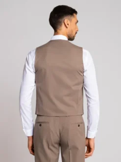Borgio Kamizelka garniturowa lido_khaki Khaki Slim Fit